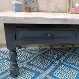 Solid wood coffee table with limed top