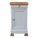 Renovated antique bedside table – Greige Galuchat, wooden top – houseboat style
