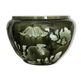 Olive green art deco pot cache