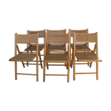 Series of 6 folding chairs canned