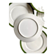 6 flat plates in white, green and gold porcelain