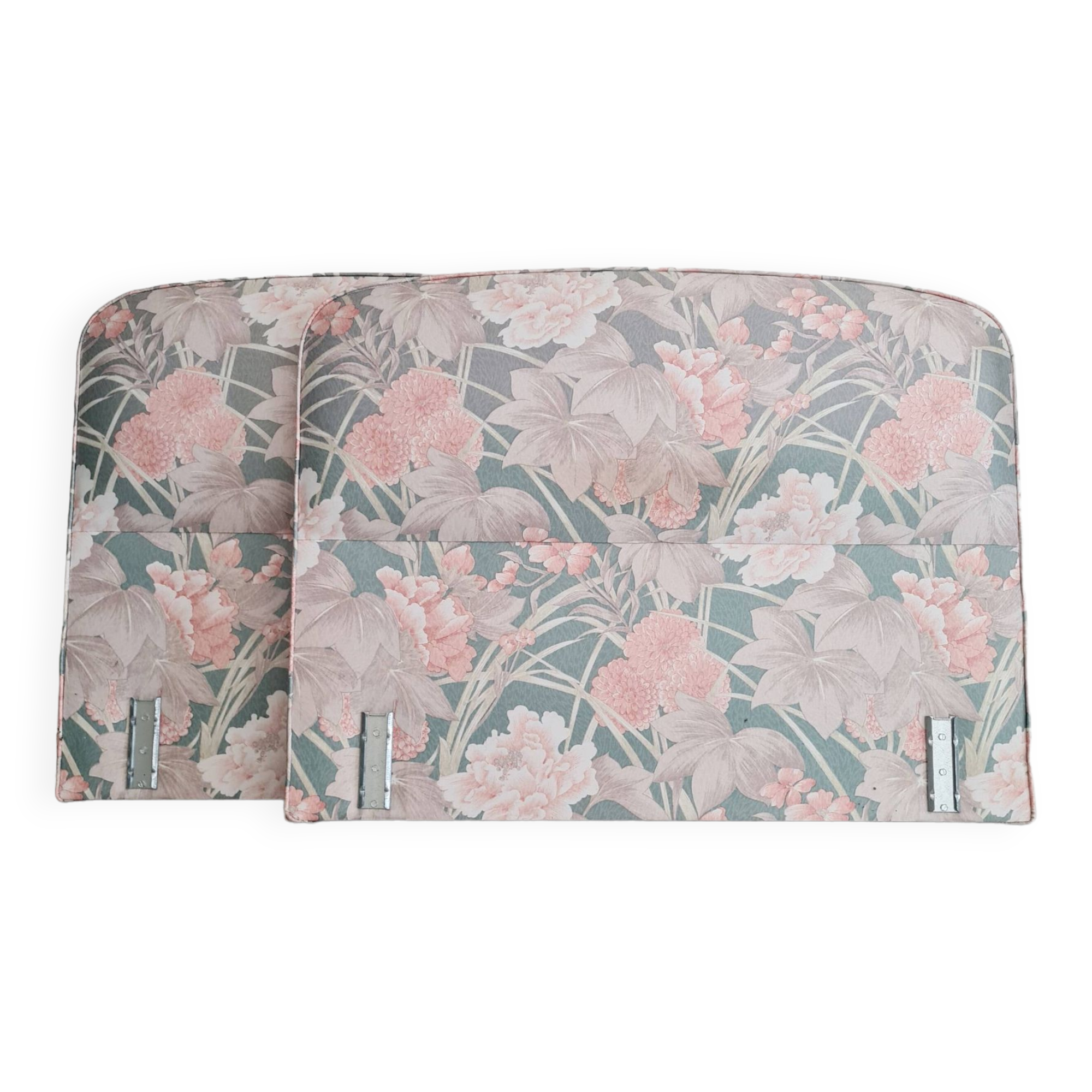 Têtes de lit paire vintage fleuries rose