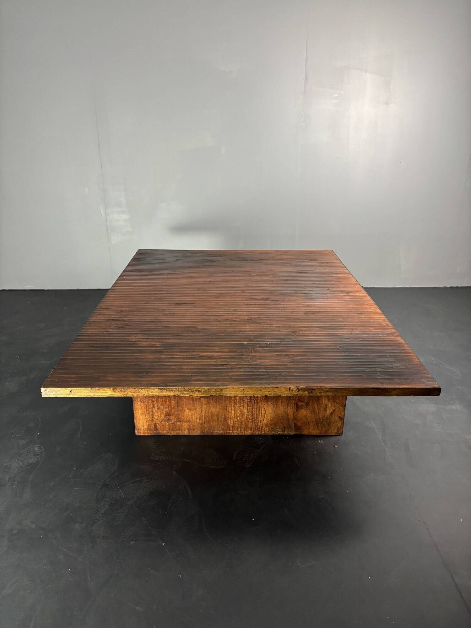 Low Japandi bamboo wabi sabi coffee table by Axel Vervoordt, Belgium 1980s
