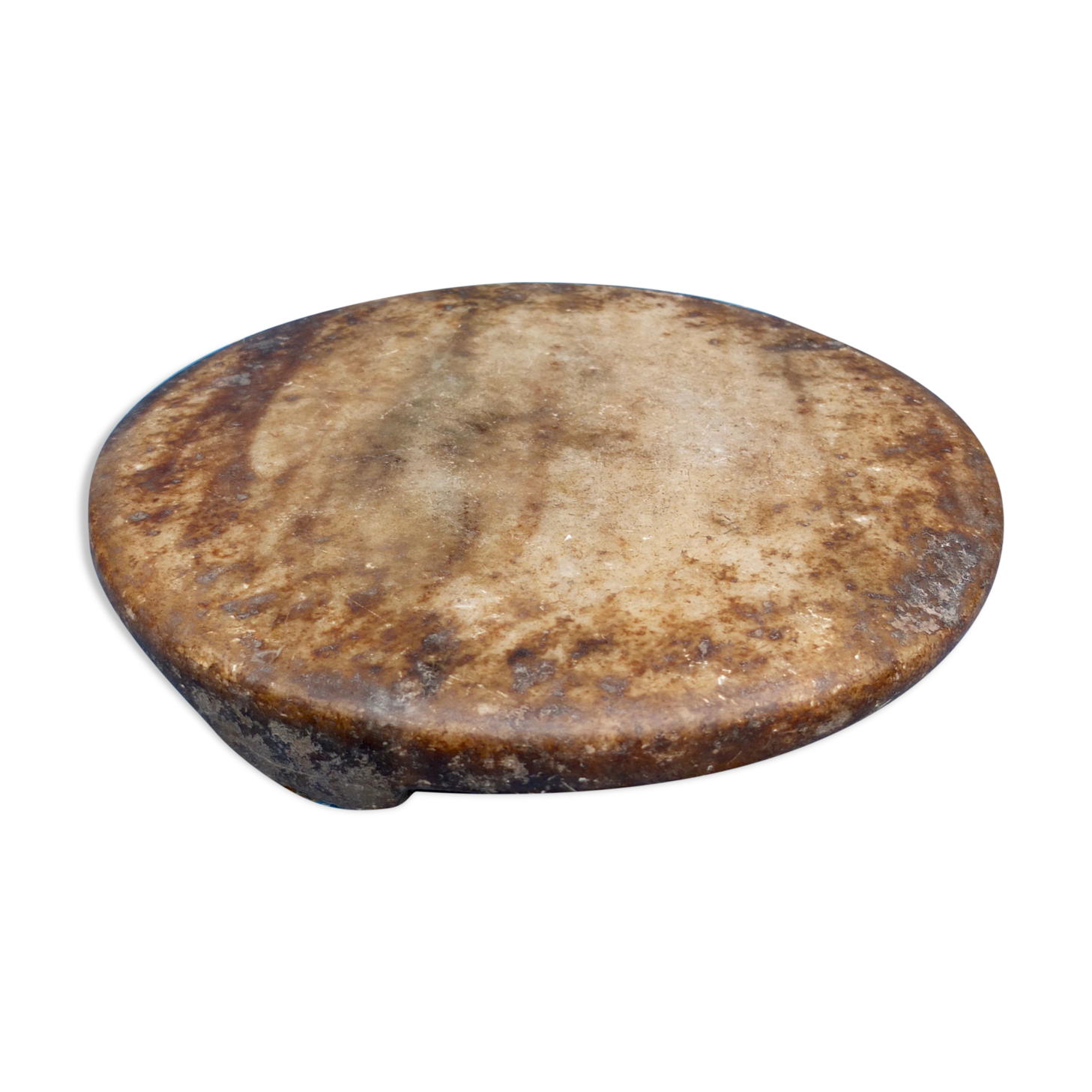 Antique round marble bread board