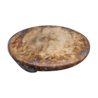 Antique round marble bread board