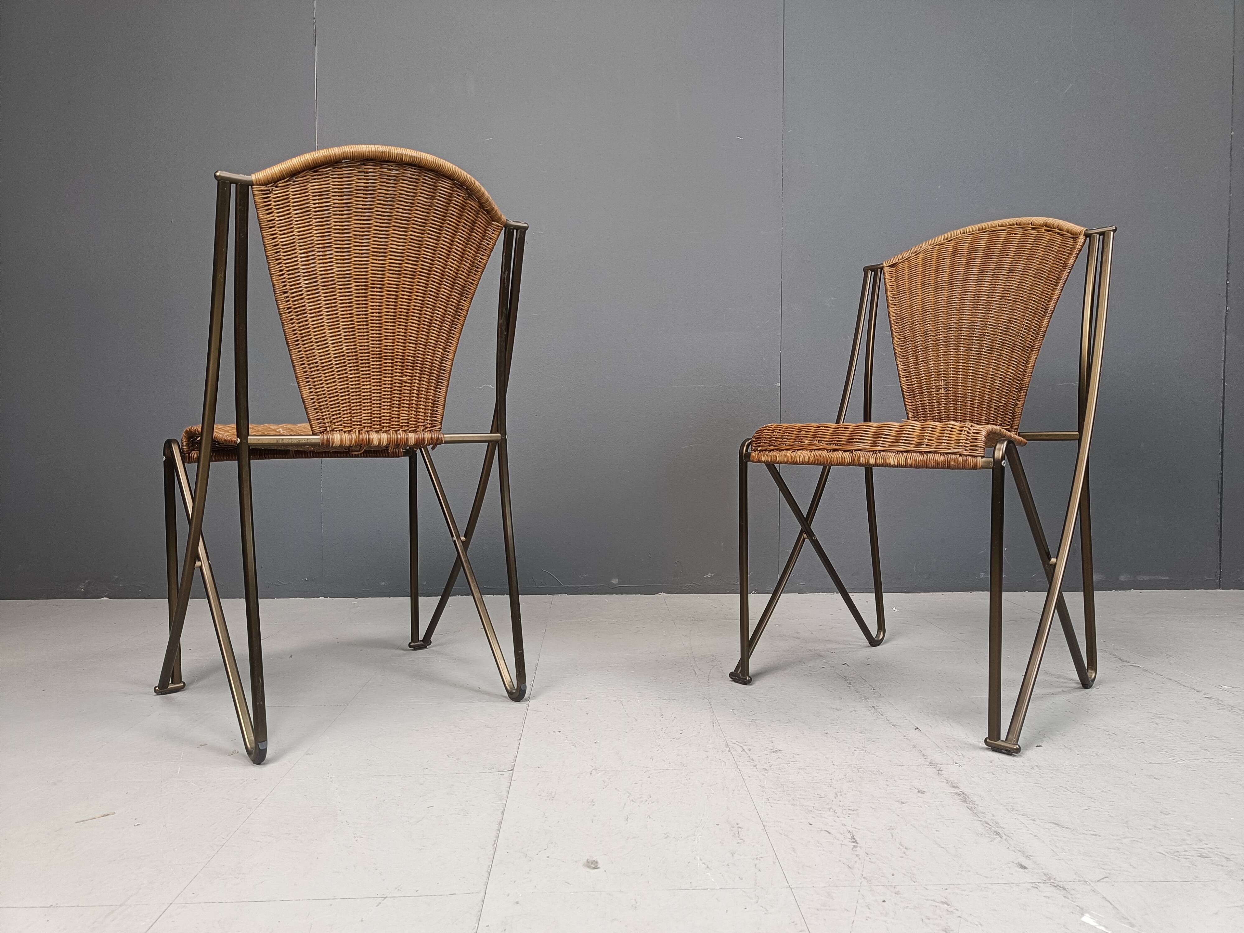 Set of 6 Abanica chairs in wicker by Oscar Tusquets for Aleph, 1990s