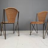 Set of 6 Abanica chairs in wicker by Oscar Tusquets for Aleph, 1990s