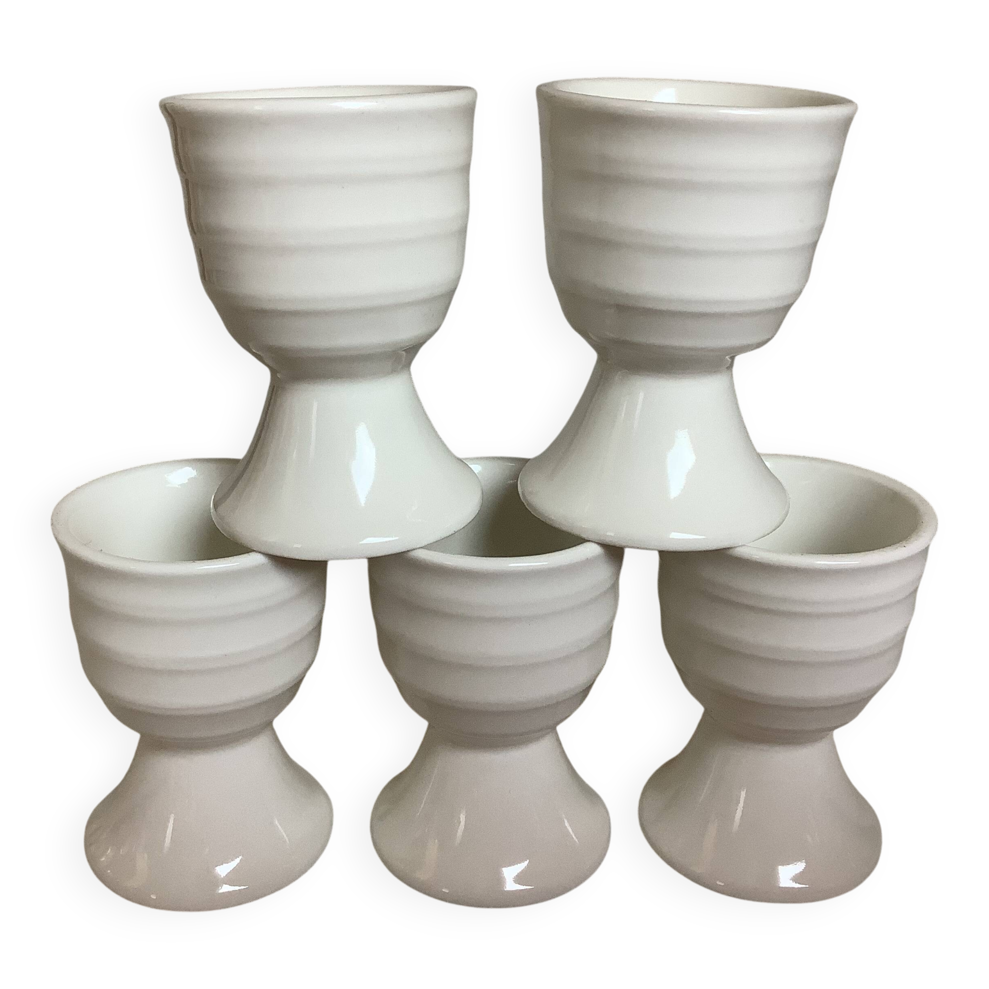 Five Royal Boch Belgium egg cups