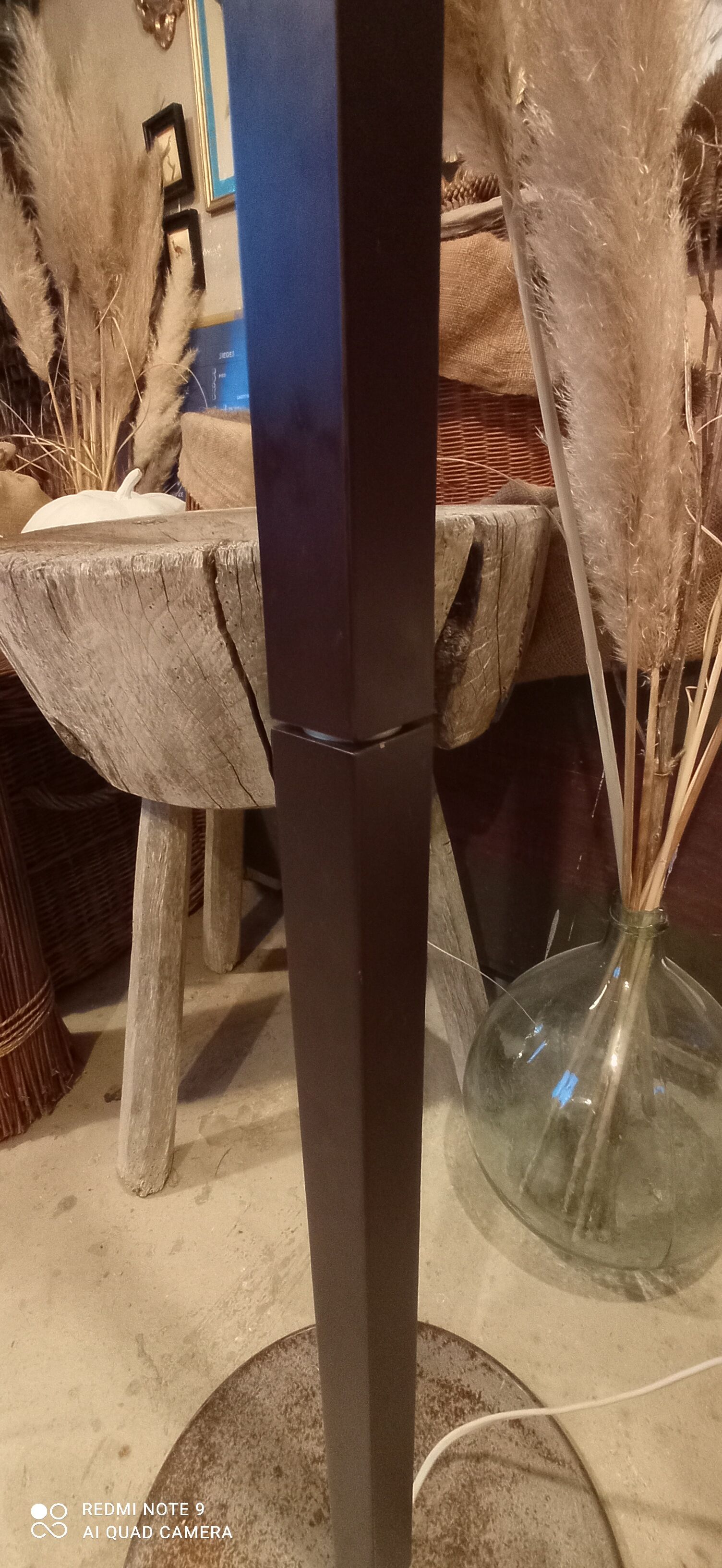 Wood and metal floor lamp