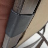 1970s, Danish loungechair by Farstrup, leather, canvas, bent wood.