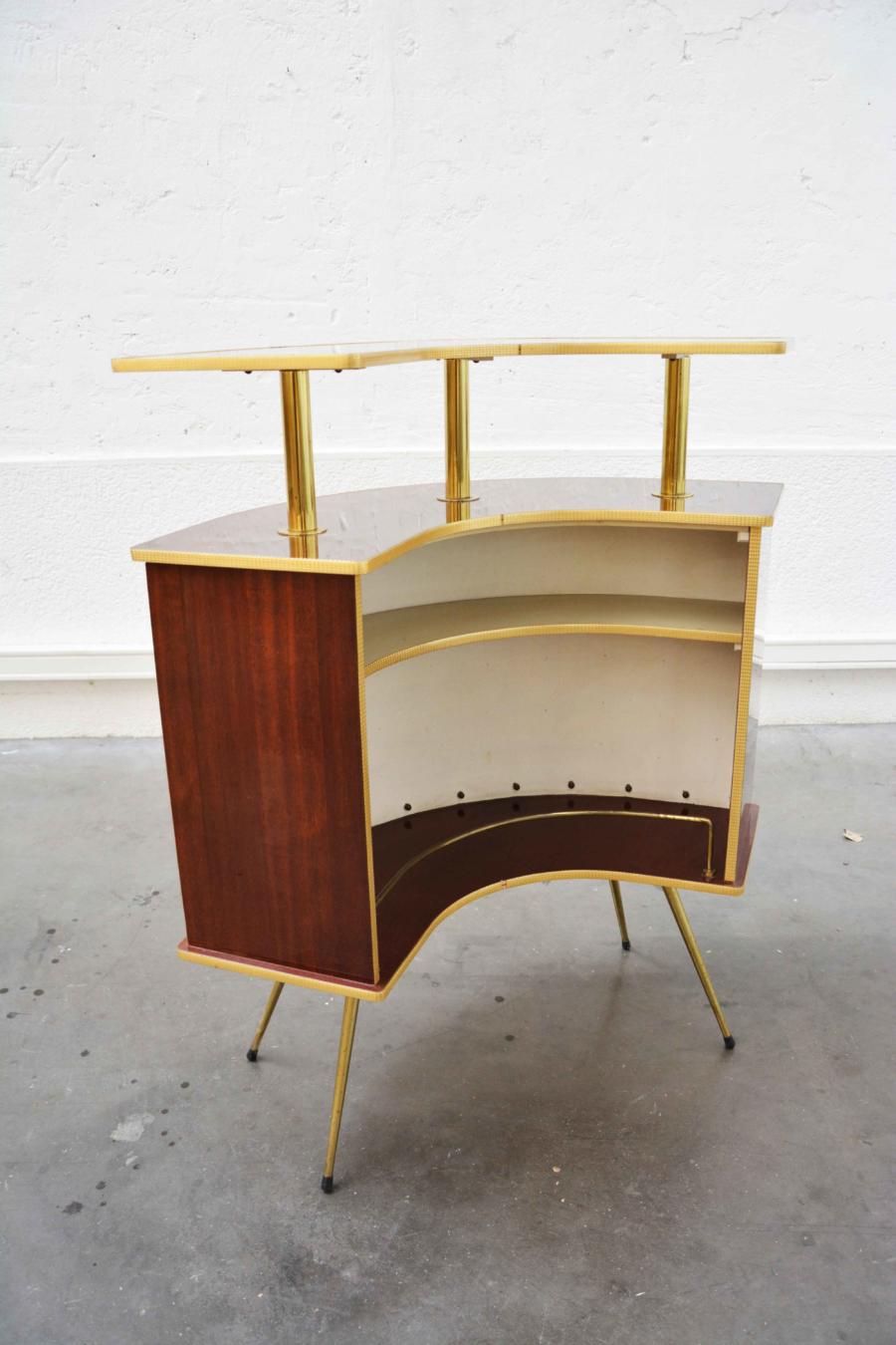 Retro bar gold and Brown and his stool