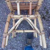 Paire de repose pieds pour fauteuils en rotin vintage