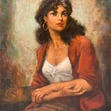 "La bohémienne", huile sur toile