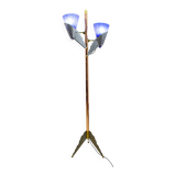 Relco Milano Modernist Italian Murano Glass and Brass Floor Lamp, 1980s