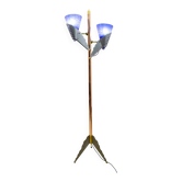 Lampadaire moderniste italien en verre de Murano et laiton Relco Milano, années 1980