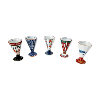 Set of 5 glasses sake cups