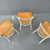 3 chaises en bois, Tchécoslovaquie années 1950