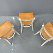 3 chaises en bois, Tchécoslovaquie années 1950