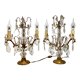 Pair of candelabra girandoles crystal lamp