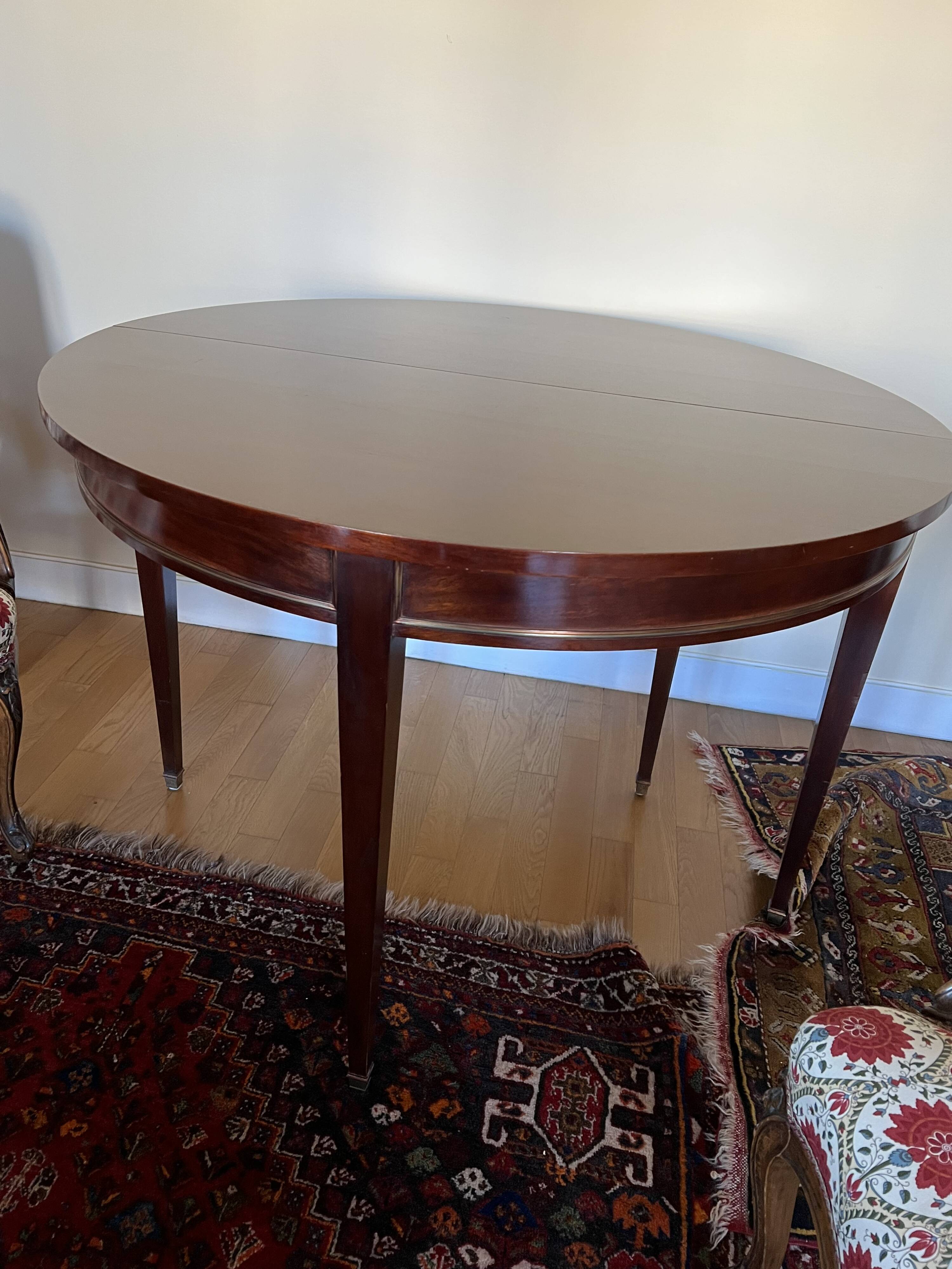 Mahogany half-moon directoire table