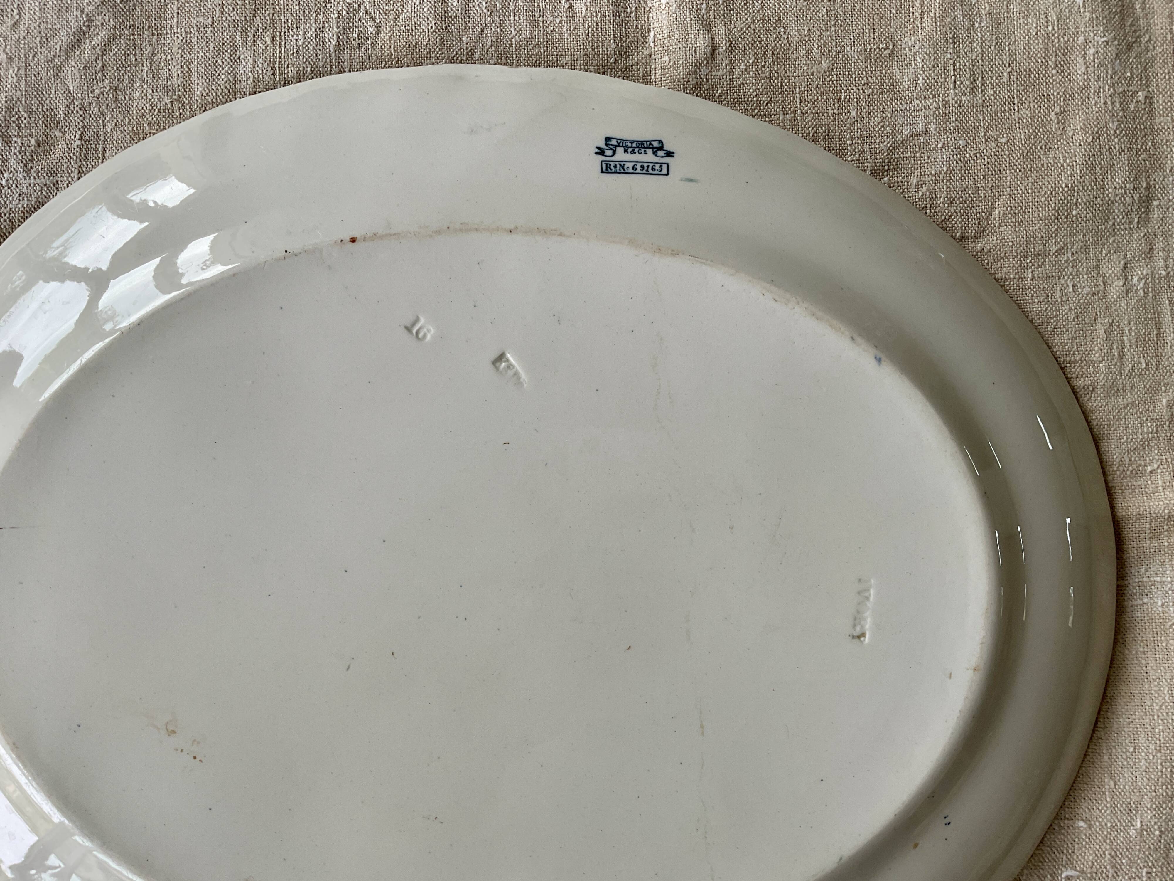Large oval ironstone dish, Keeling earthenware, “Victoria” model
