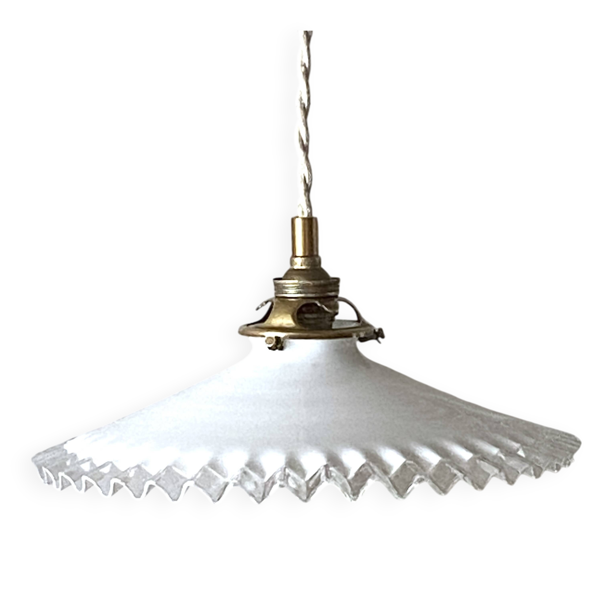Opaline glass pendant light