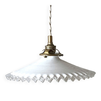 Opaline glass pendant light