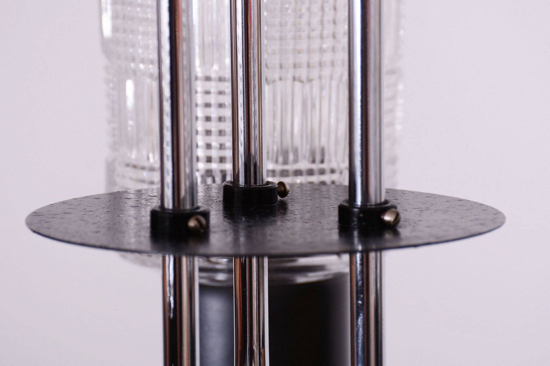 Mid-Century Chandelier in Chromed Steel and Glass by Drukov, Czech, 1970s