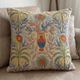 Silk Embroidered Palm Tree Pattern Cushion Cover. Ivory Throw Pillow Case. Traditional Folk Accent Pillow
