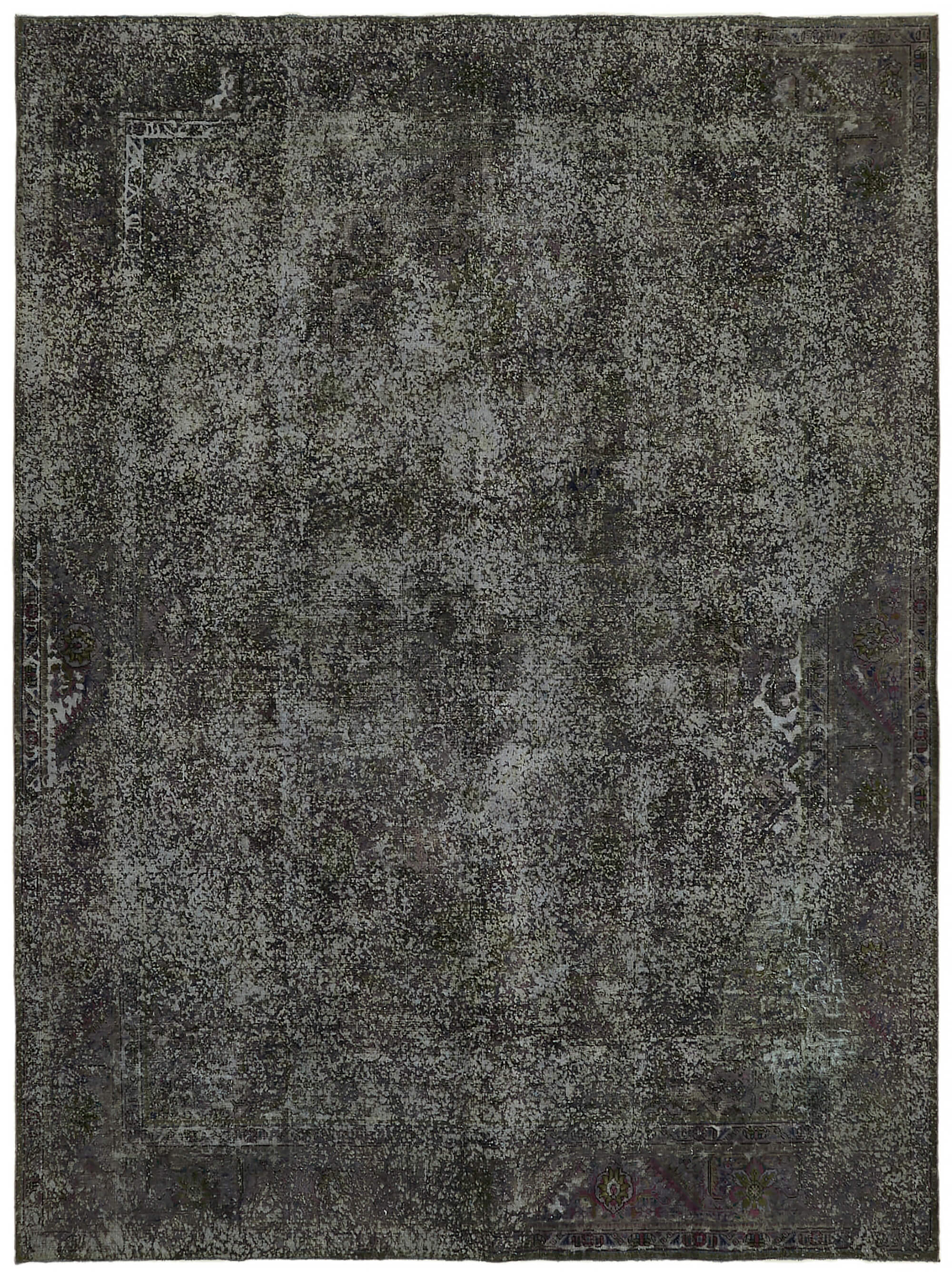 Hand-knotted persian antique 1970s 295 cm x 385 cm grey wool carpet