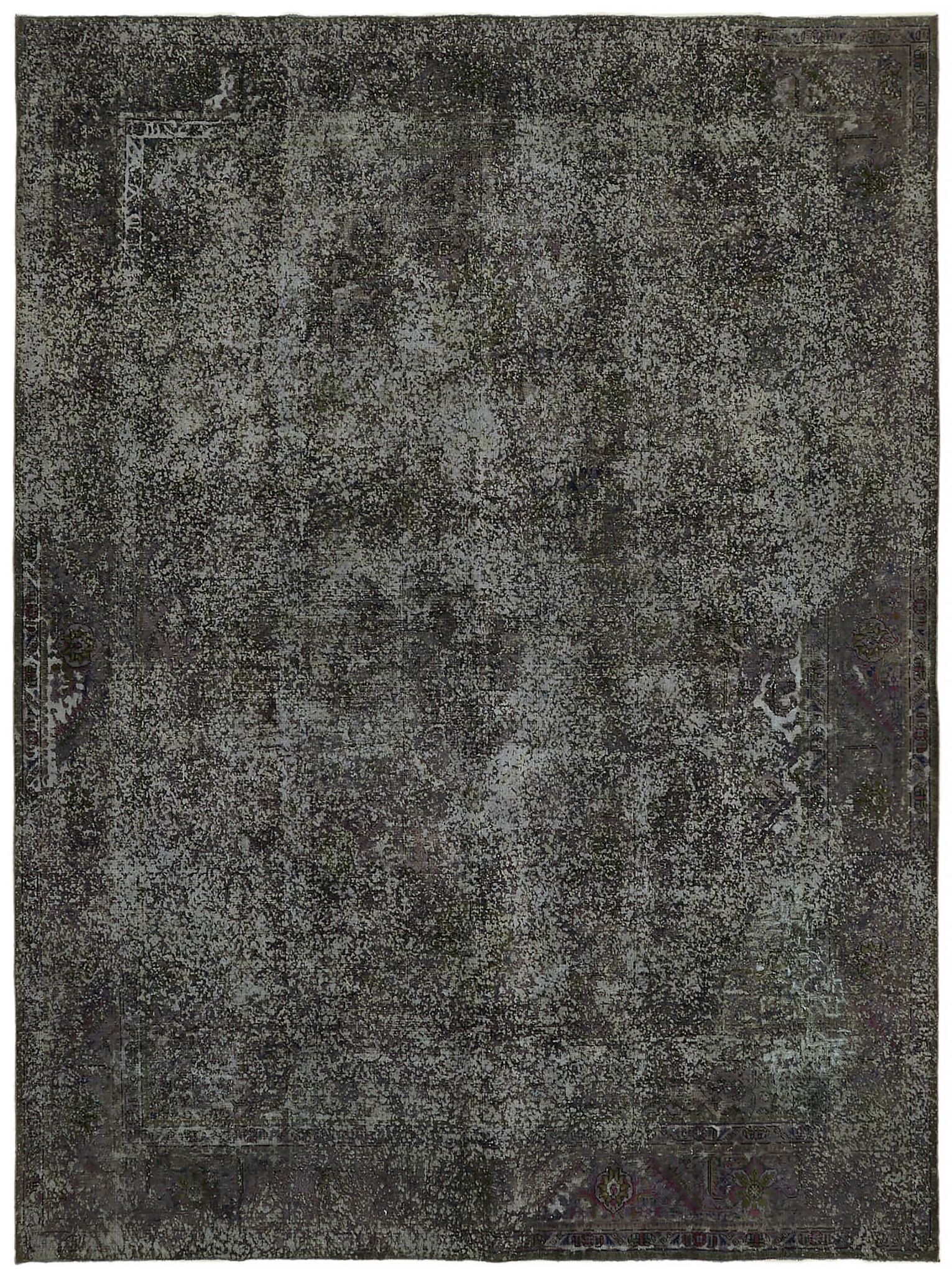 Hand-knotted persian antique 1970s 295 cm x 385 cm grey wool carpet