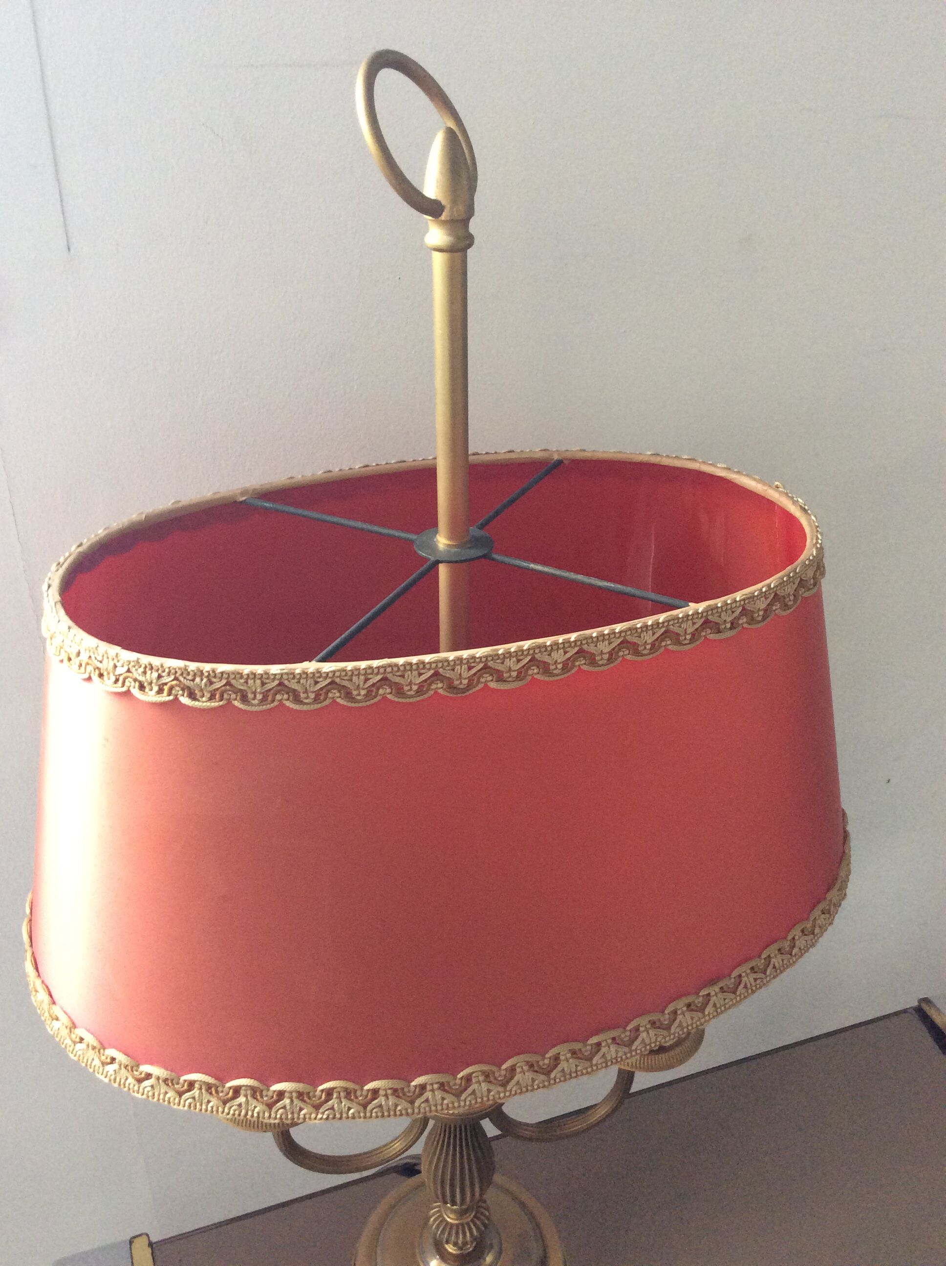 Old brass hot water bottle lamp empire style