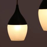 Brass chandelier with 3 pendants, 1950s