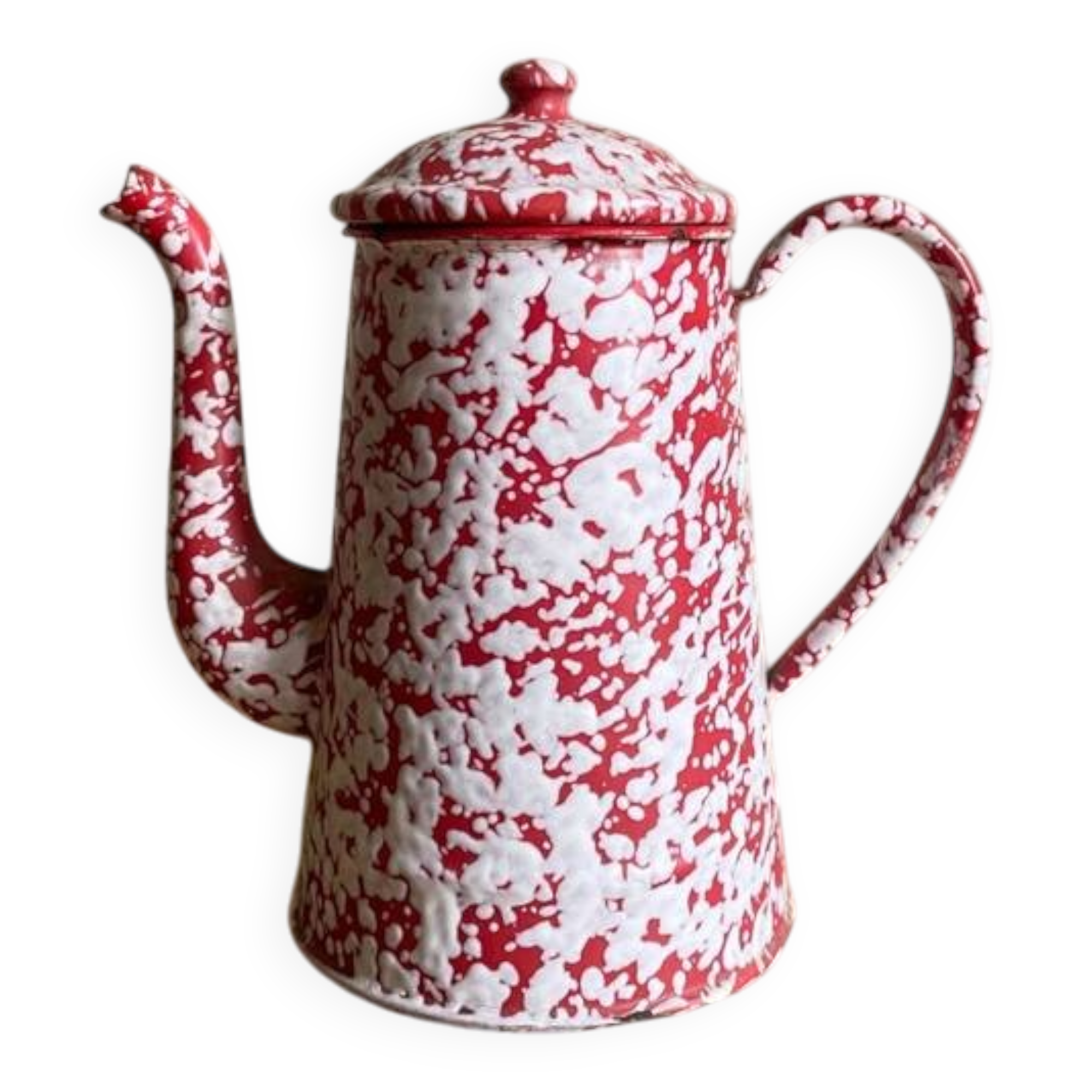 Red enamel coffee pot