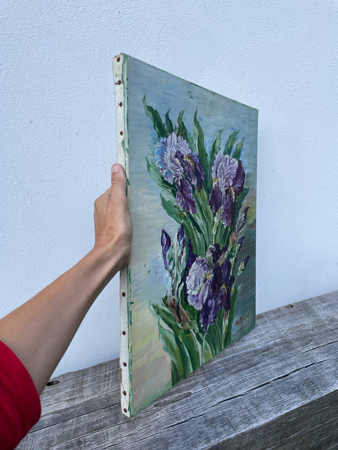 Bouquet of flowers old painting