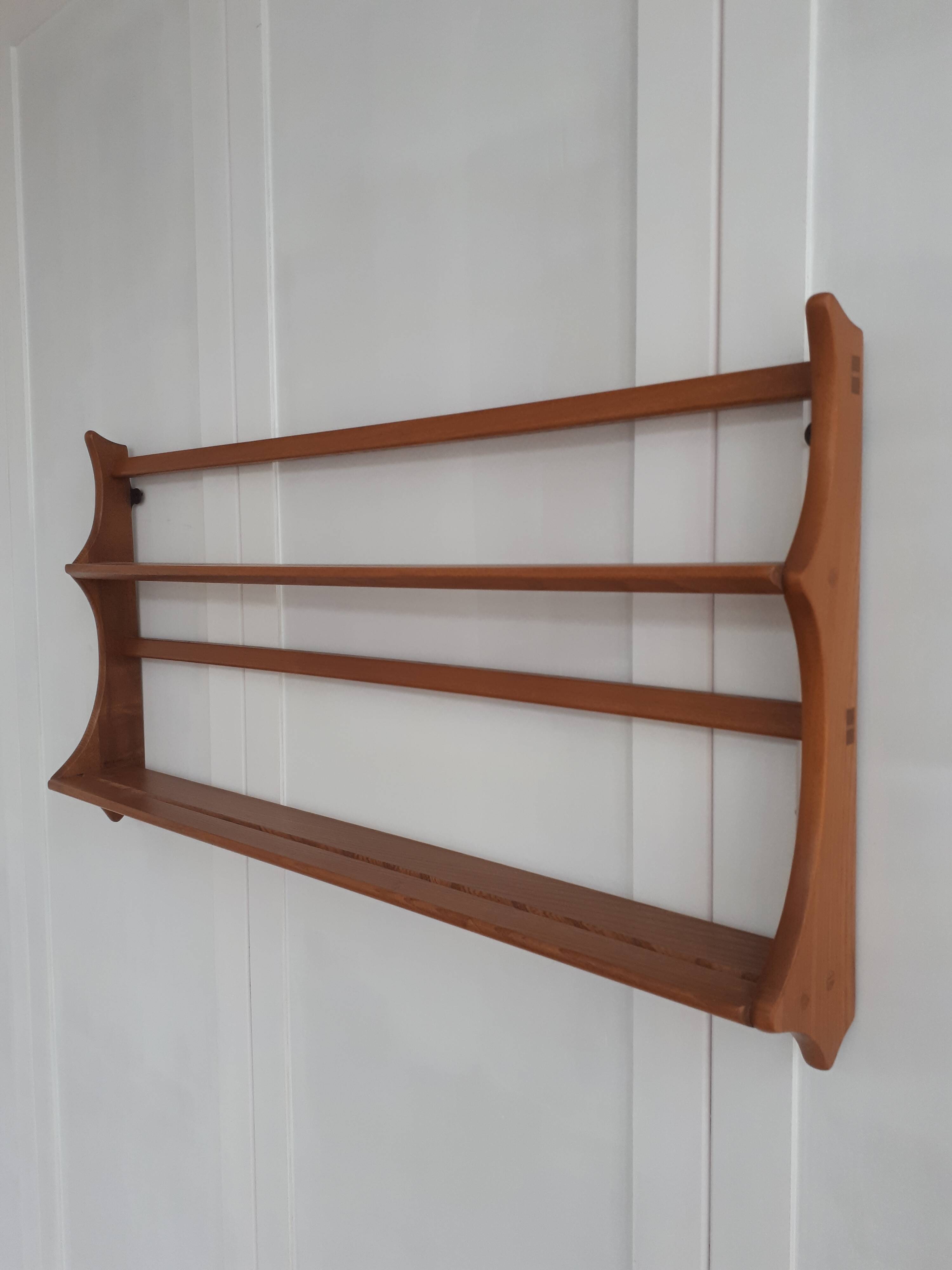 Vintage wall shelf in solid elm by Lucian Ercolani C1960 Ercol