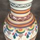 Vase poterie décorative en grès  cérame décor de peinture polychrome main 24 cm