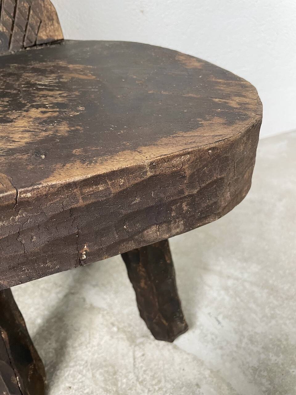 Brutalist stool with African influence