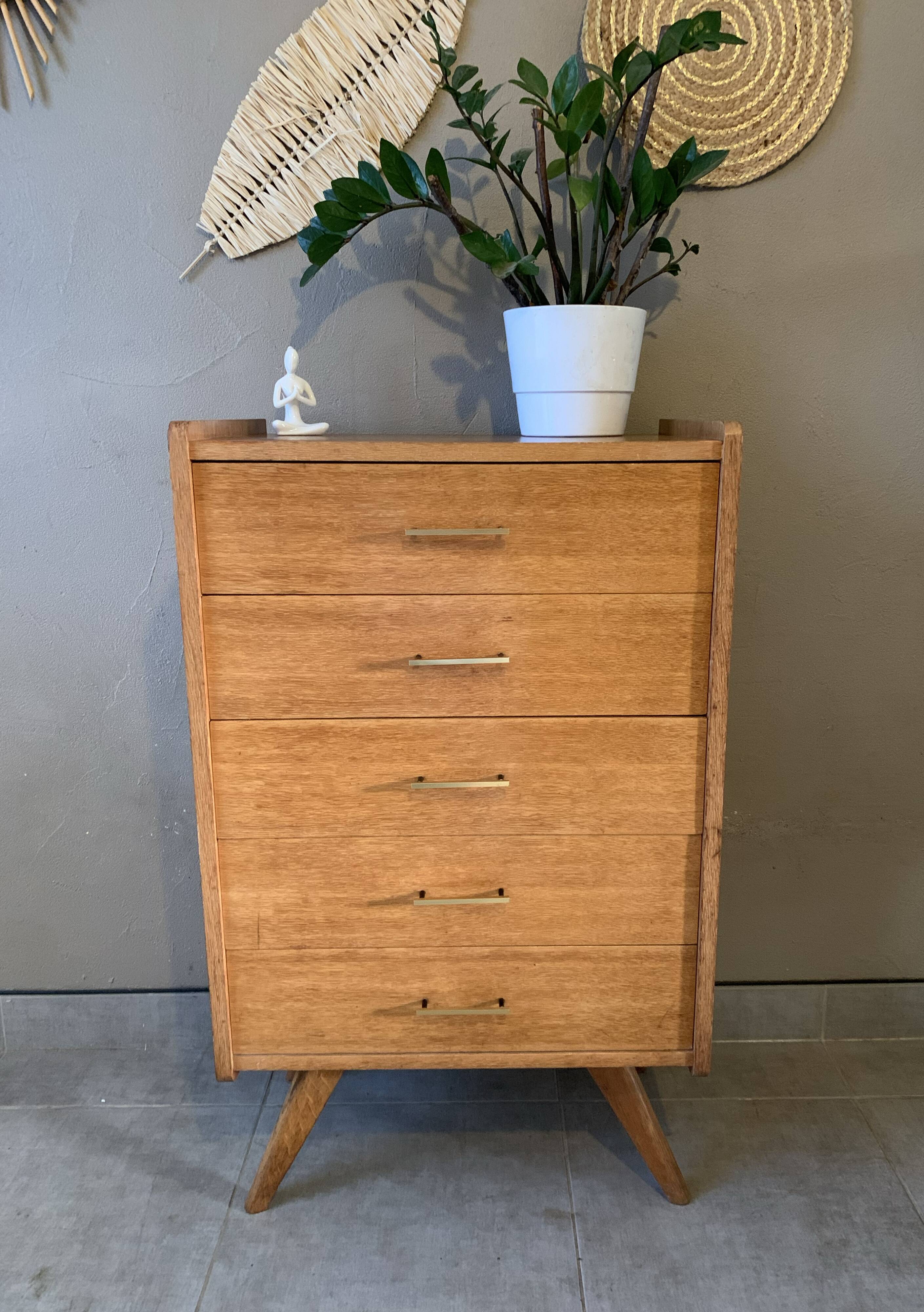 Vintage oak chiffonier from the 1950s