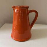 Vintage orange glazed terracotta pitcher
