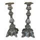 Pair of rococo silver-plated candlesticks