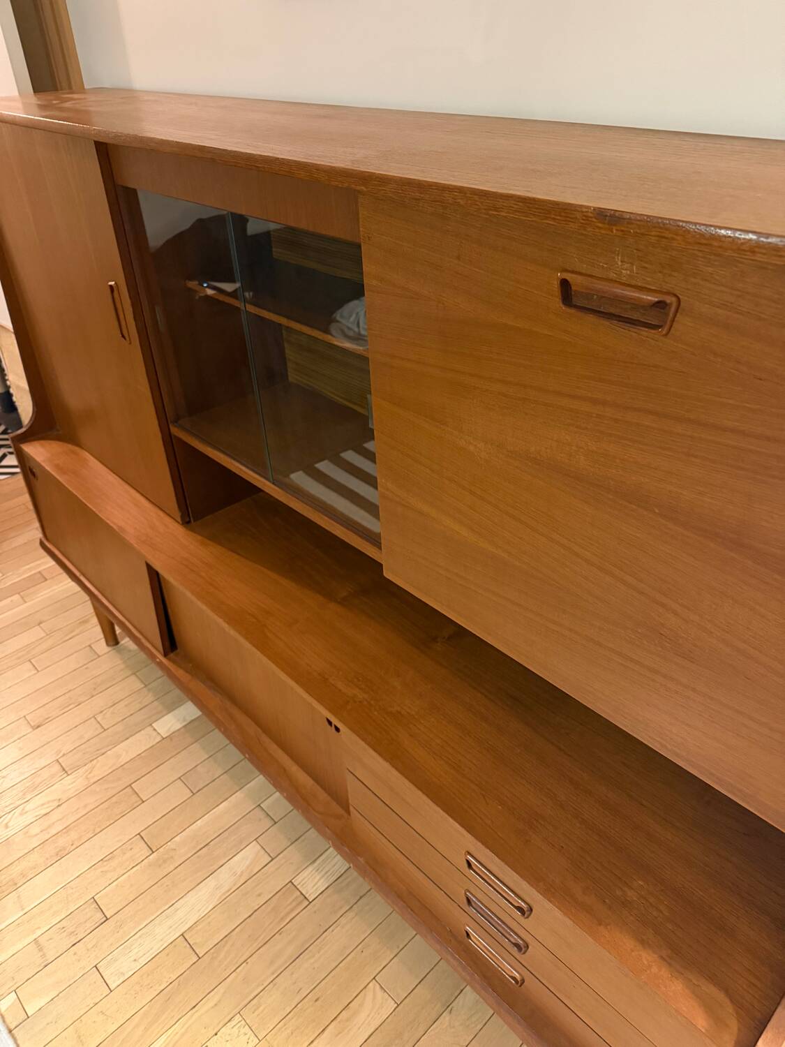 Vintage Scandinavian teak sideboard – 1960s–70s