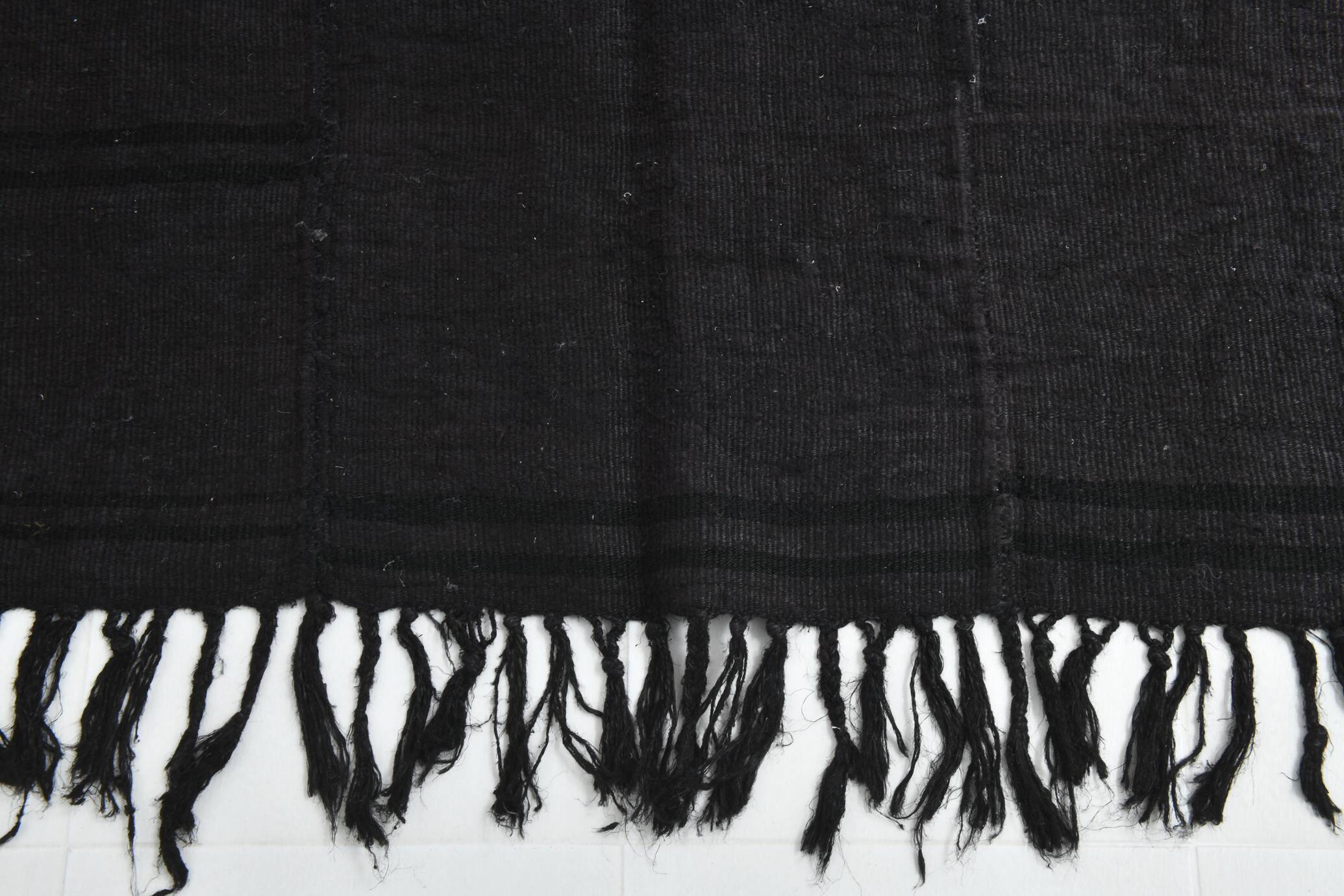 5x7 Grey & Black Striped Vintage Kilim Rug, 155x229Cm