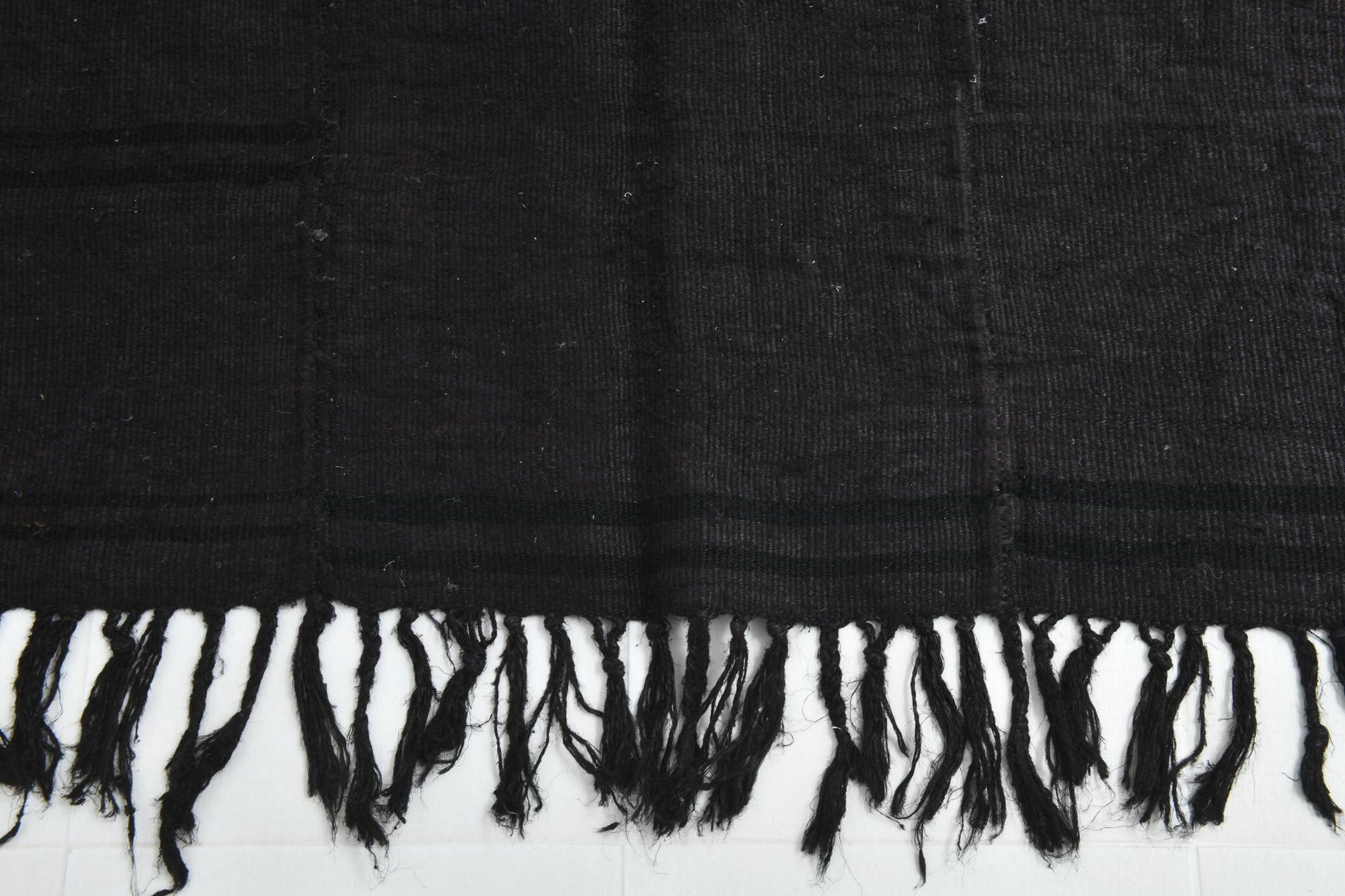 5x7 Grey & Black Striped Vintage Kilim Rug, 155x229Cm
