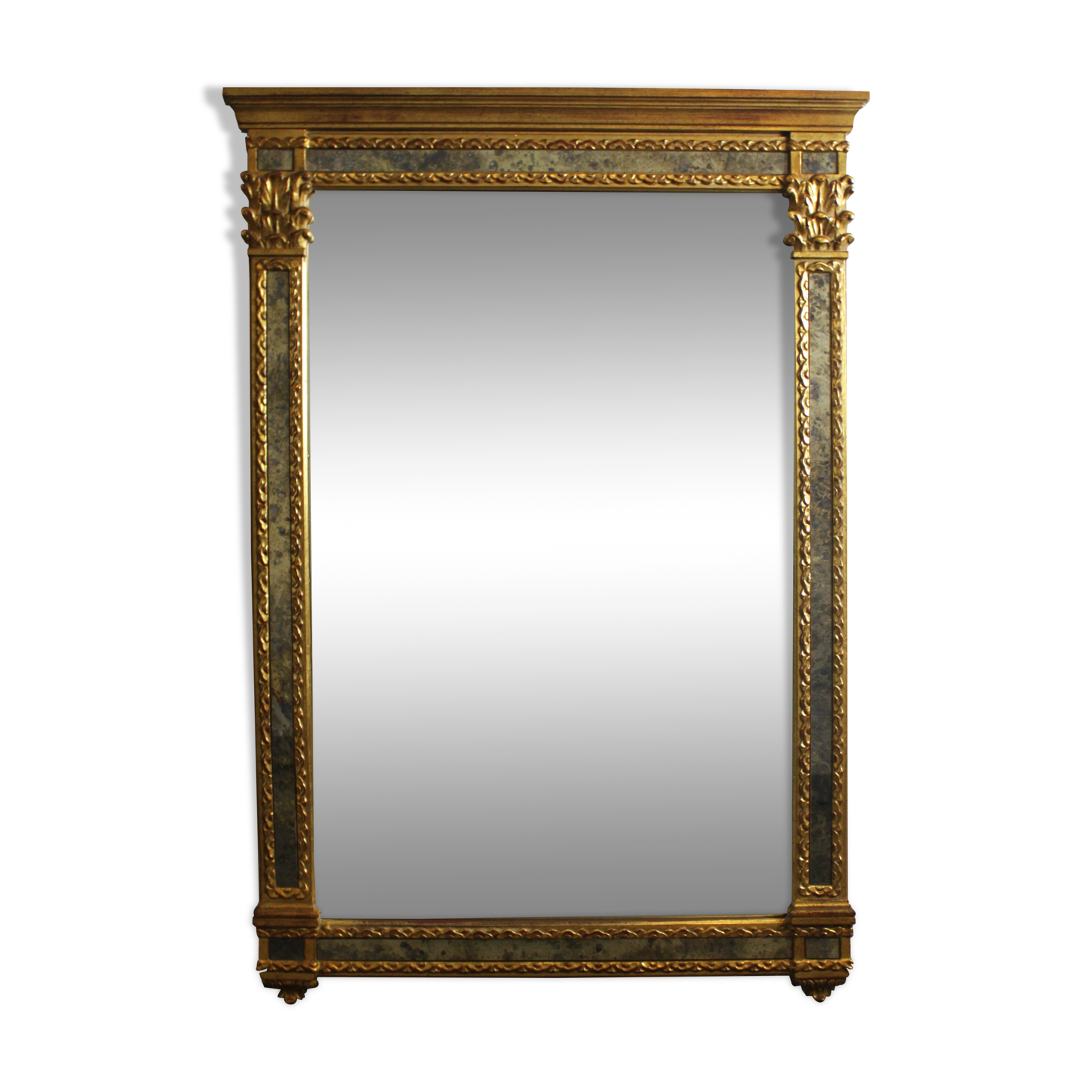 Mirror with parecloses, Regency style.