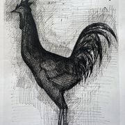 Lithograph "Le Coq" 1953 Bernard Buffet Ed. Braun Gallerie David&Garnier 1961