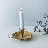 Indian candle holder in golden brass