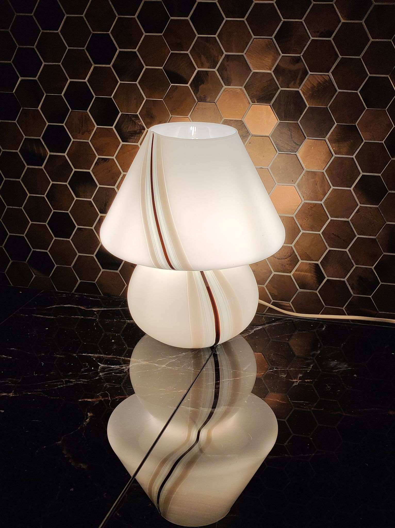 Paolo Venini mushroom desk lamp murano glass 1960 venice