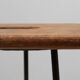 Tabouret industriel moderniste à lattes fendues en fer et chêne, France vers 1910