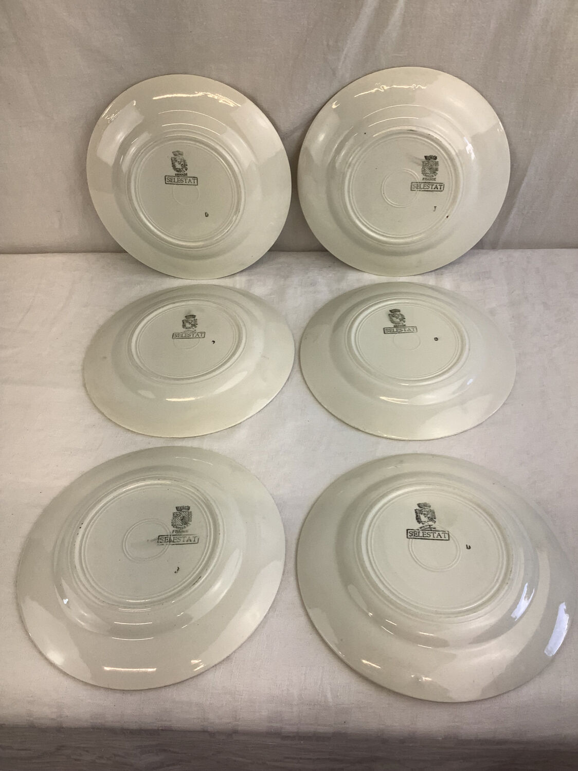6Digoin Sarreguemines dessert plates